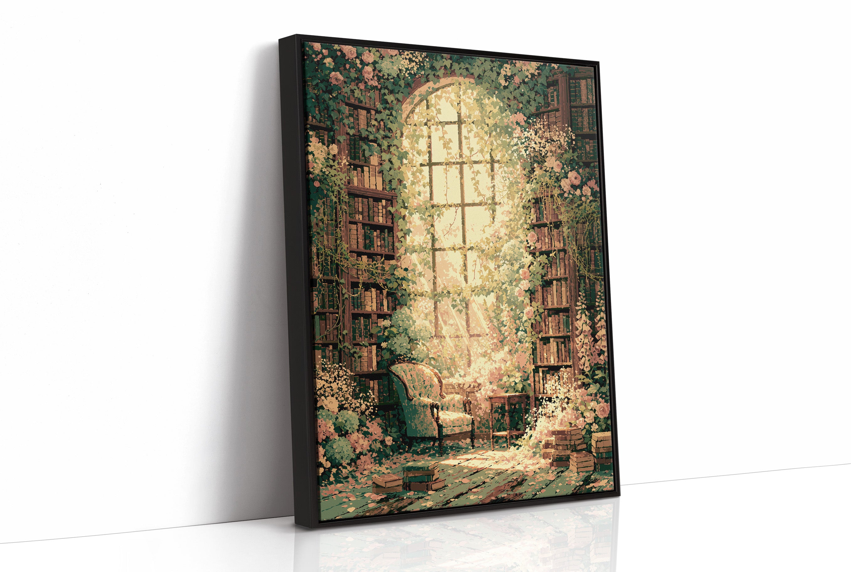 Arched Light, Rose-Draped Stacks