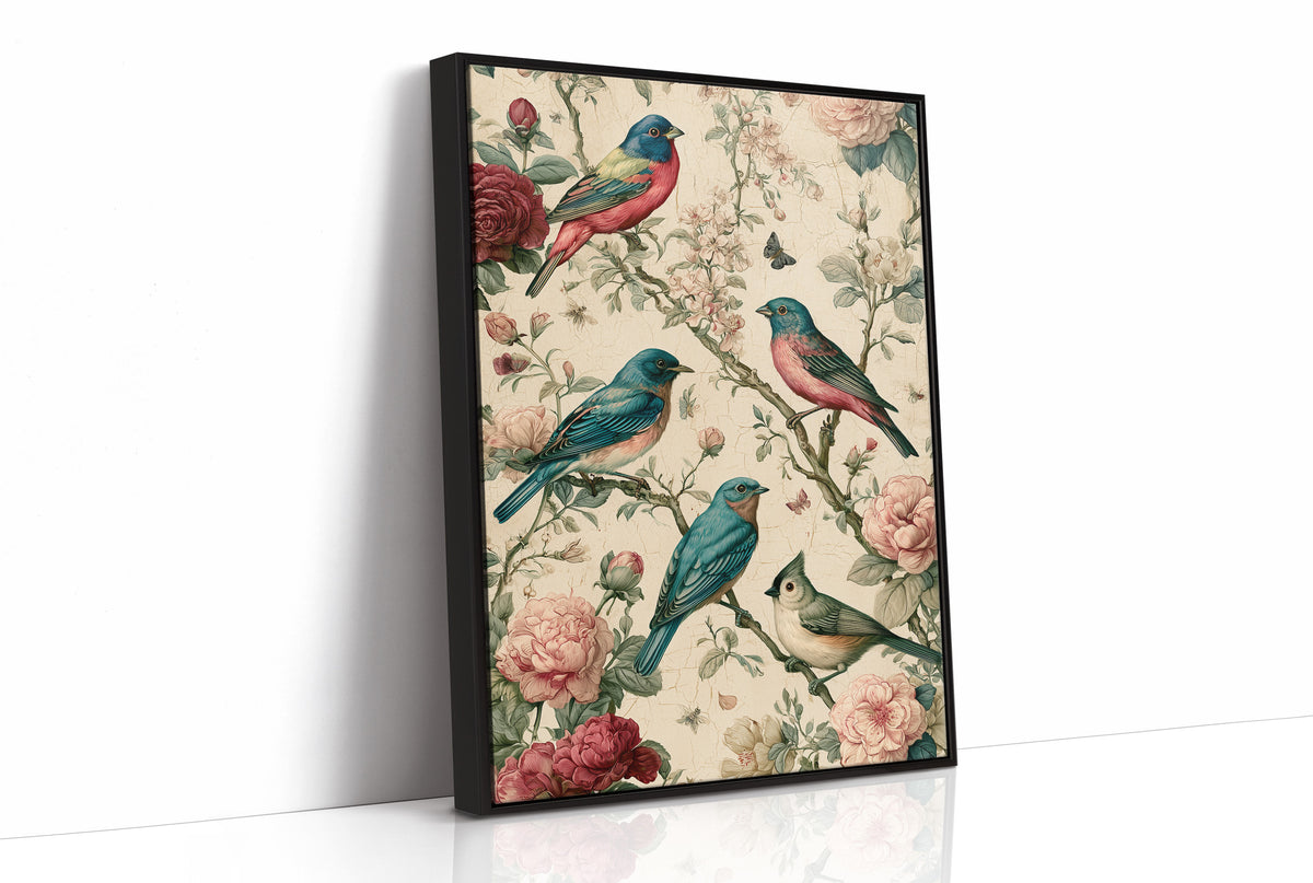Songbirds and Roses — Vintage Chinoiserie Bird Print