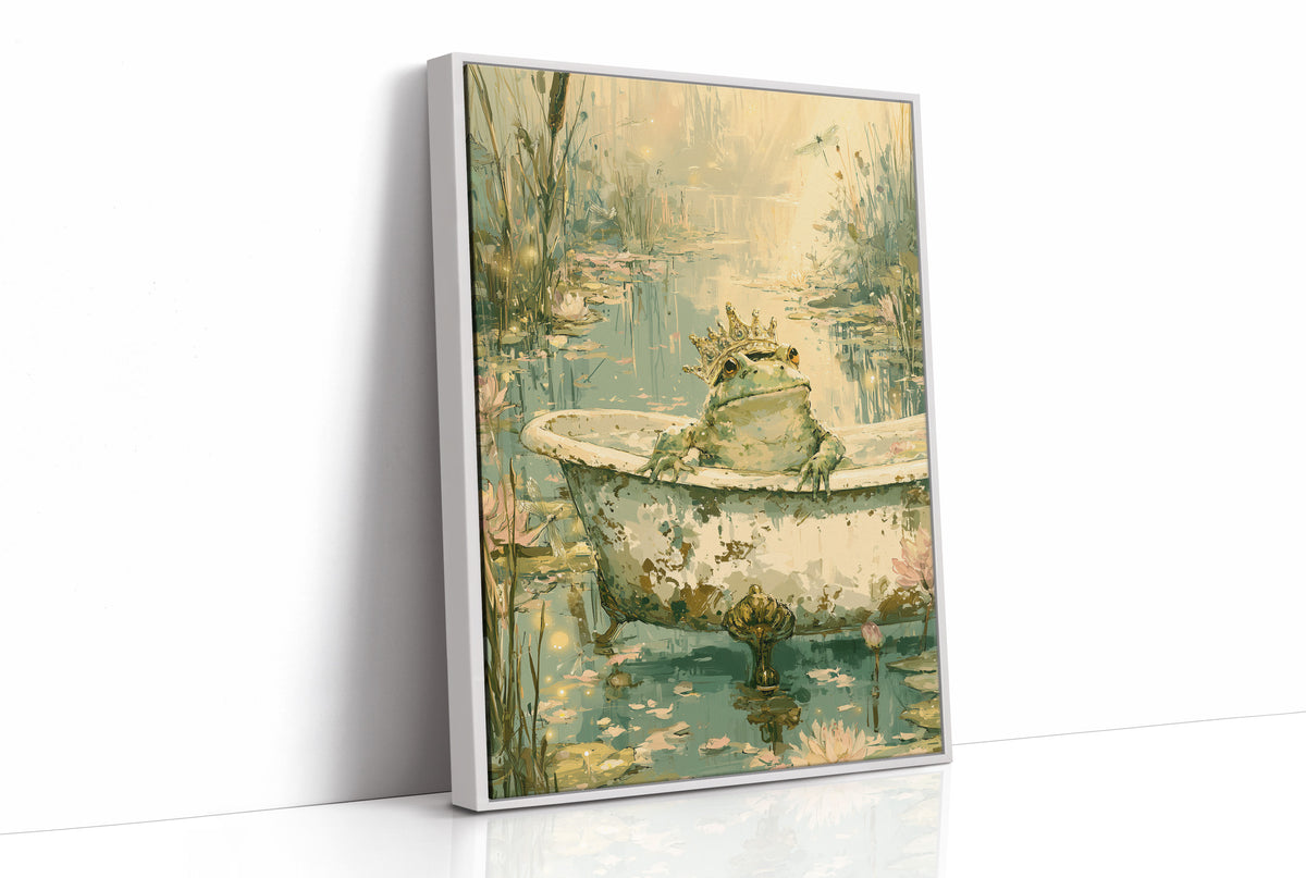 The Frog Prince's Bath — Fairy Tale Pond Painting