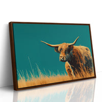 Highland Soul Against Teal Sky