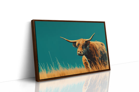 Highland Soul Against Teal Sky