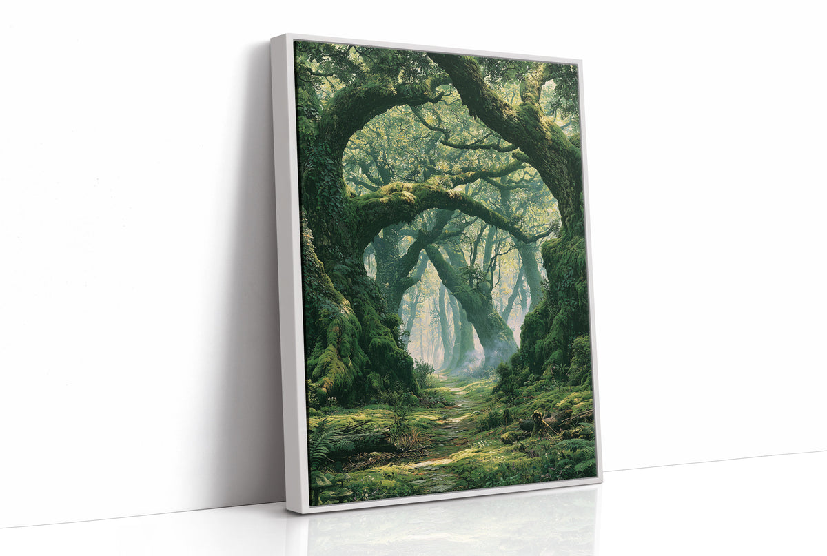 The Mossy Archway — Ancient Forest Path Painting