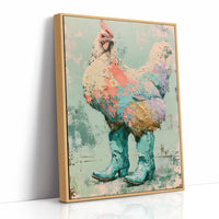 Gilded Feathers: The Rooster's Turquoise Strut