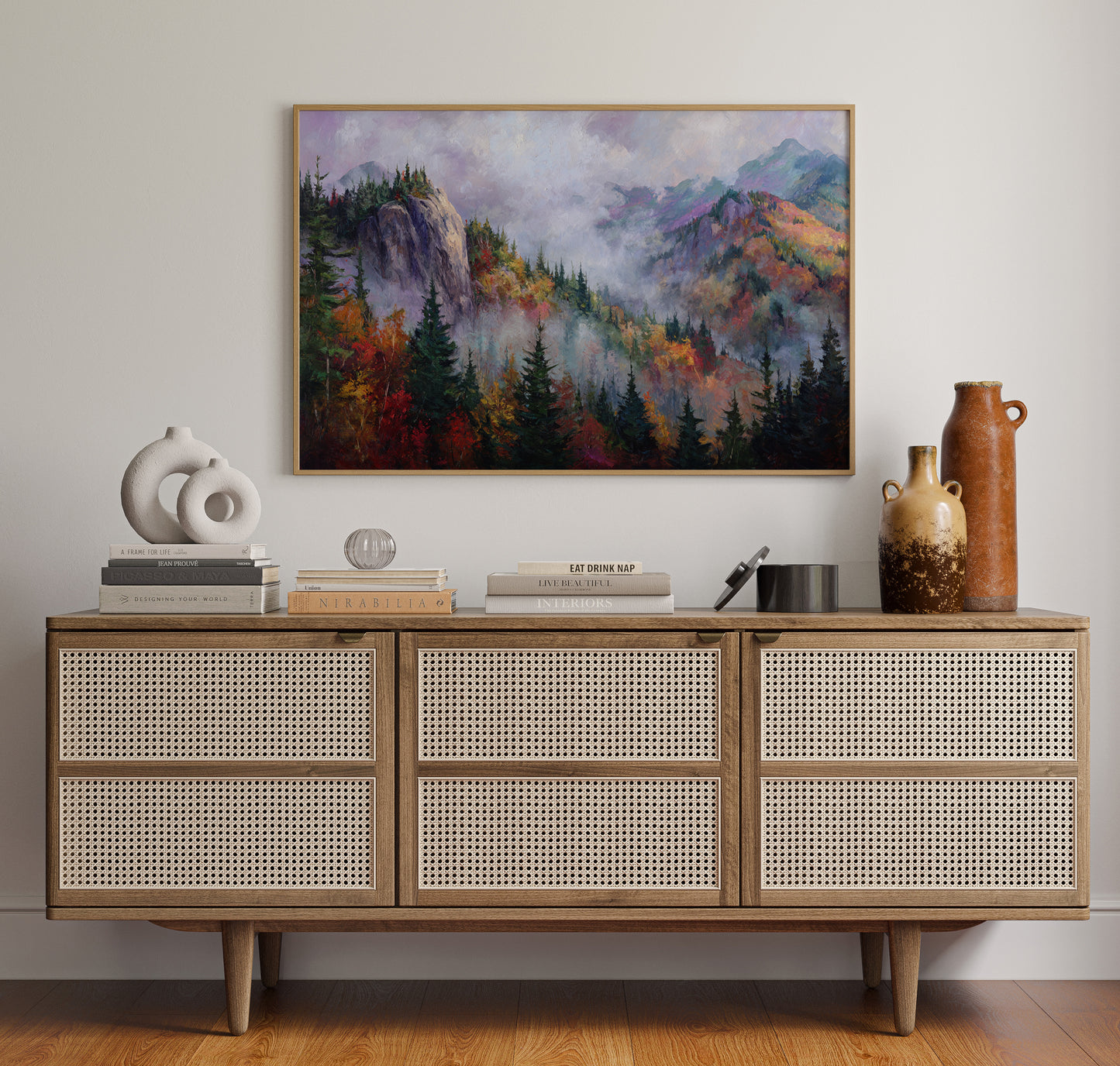 Autumn Mists Crown Mountain Peaks