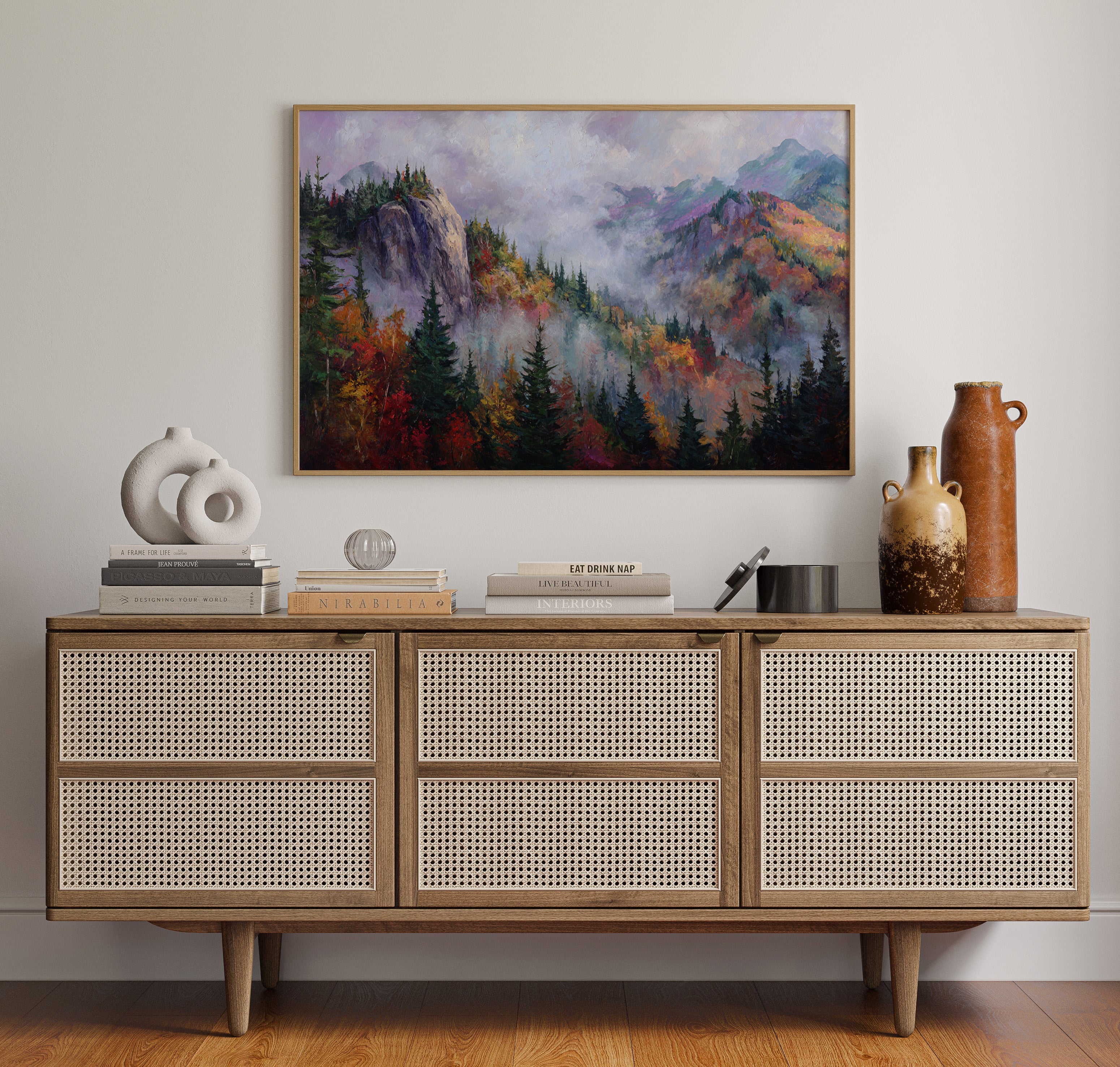 Autumn Mists Crown Mountain Peaks