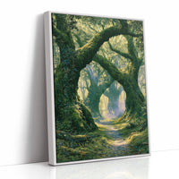 The Mossy Archway — Lavender Mist Forest Path Painting