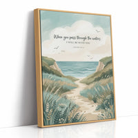 Through the Waters: Coastal Path Scripture Print