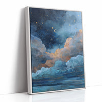Midnight Oceans Meet Golden Clouds