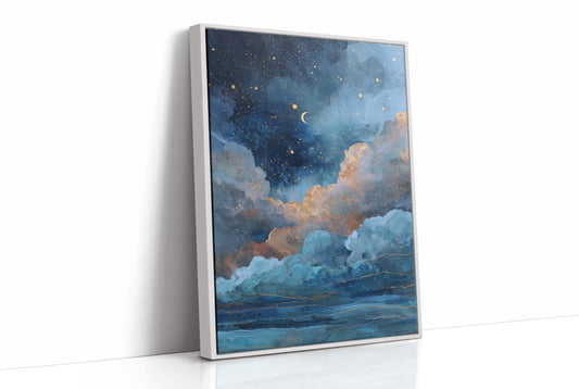 Midnight Oceans Meet Golden Clouds