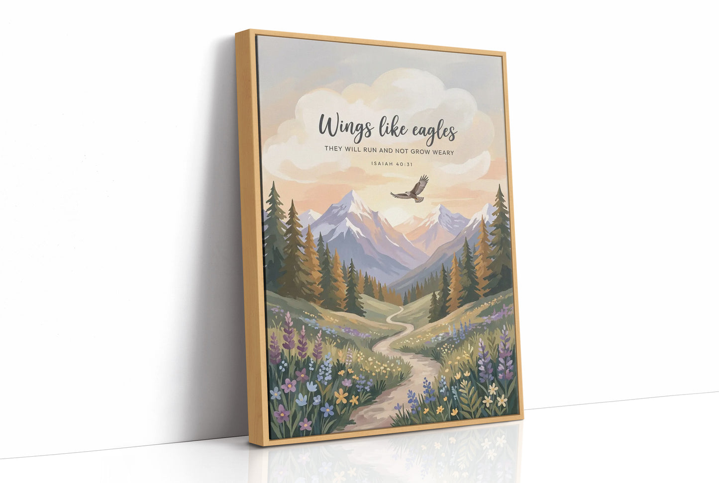 Wings Like Eagles: Alpine Meadow Scripture Print