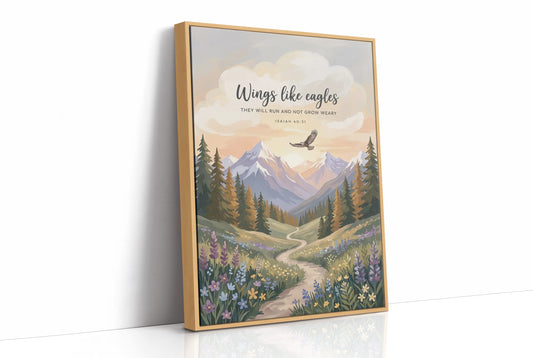 Wings Like Eagles: Alpine Meadow Scripture Print