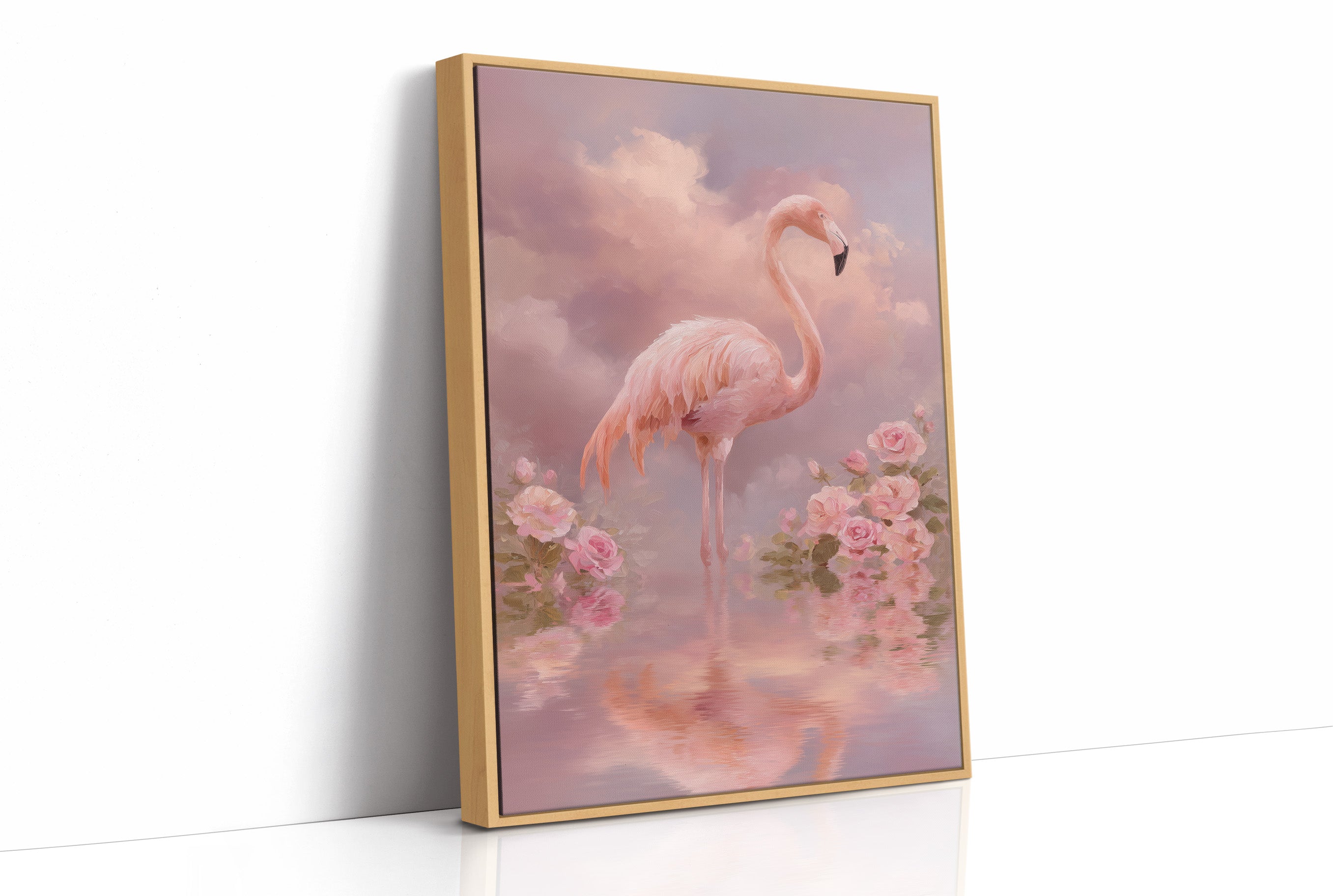 Flamingo Among the Roses