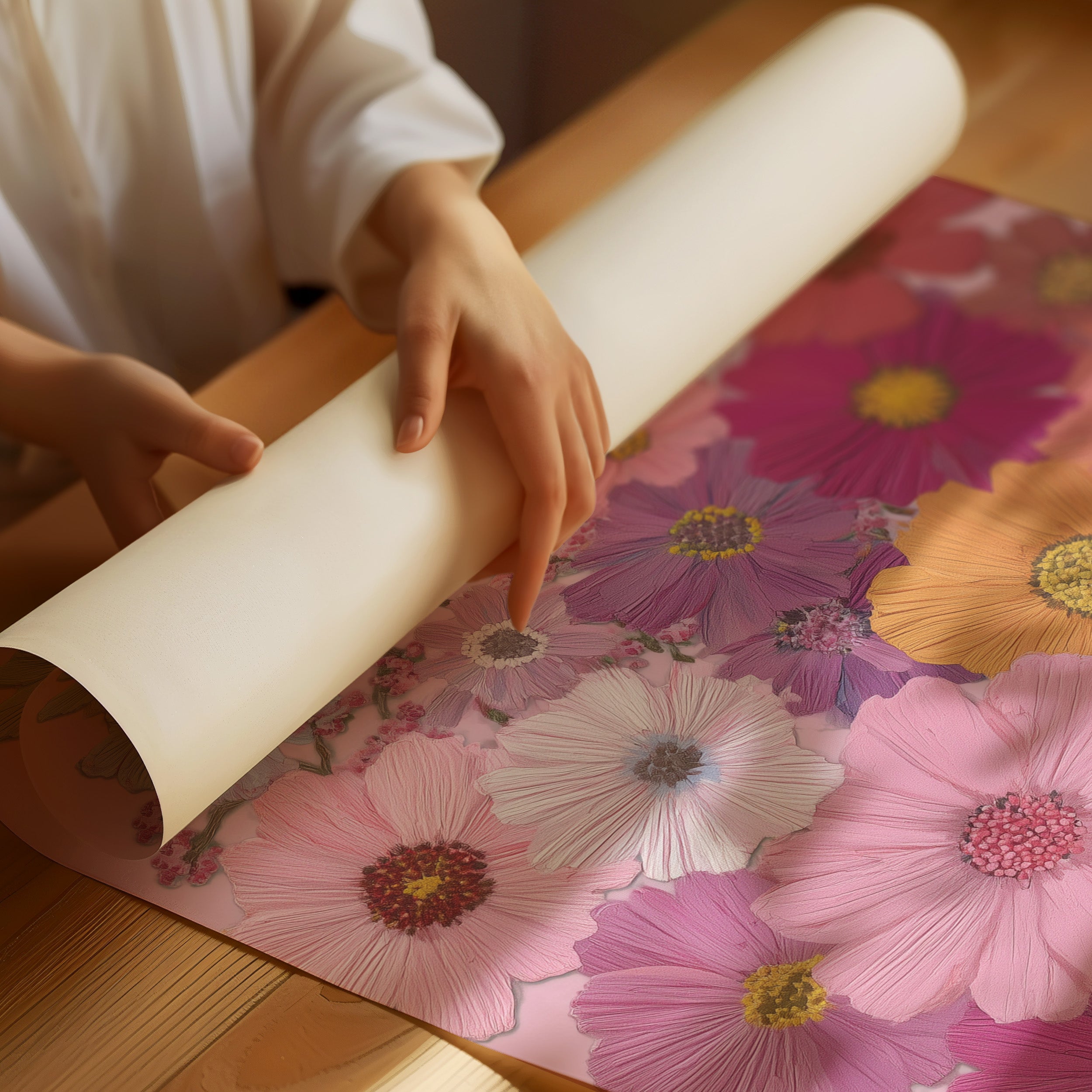 Blush Garden: A Symphony of Pressed Petals