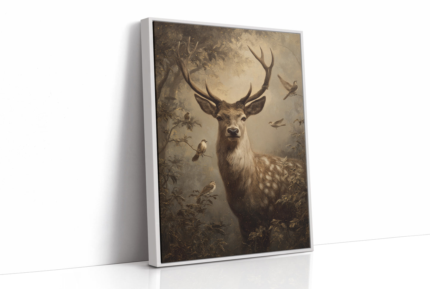 Noble Stag In Misty Forest