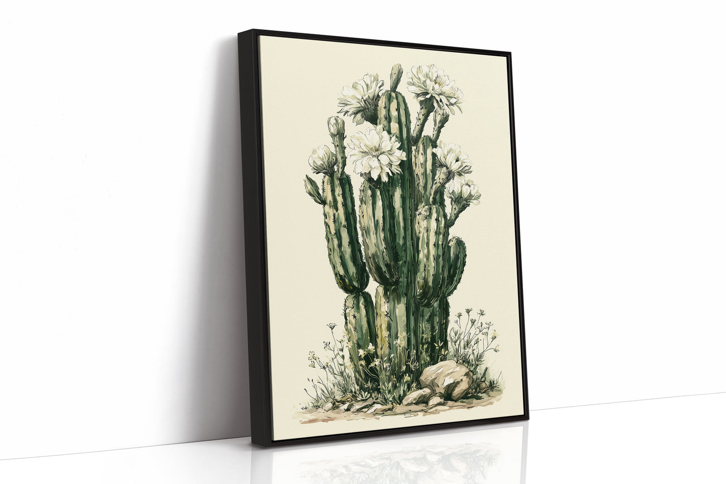 Blooming Saguaro Botanical Study