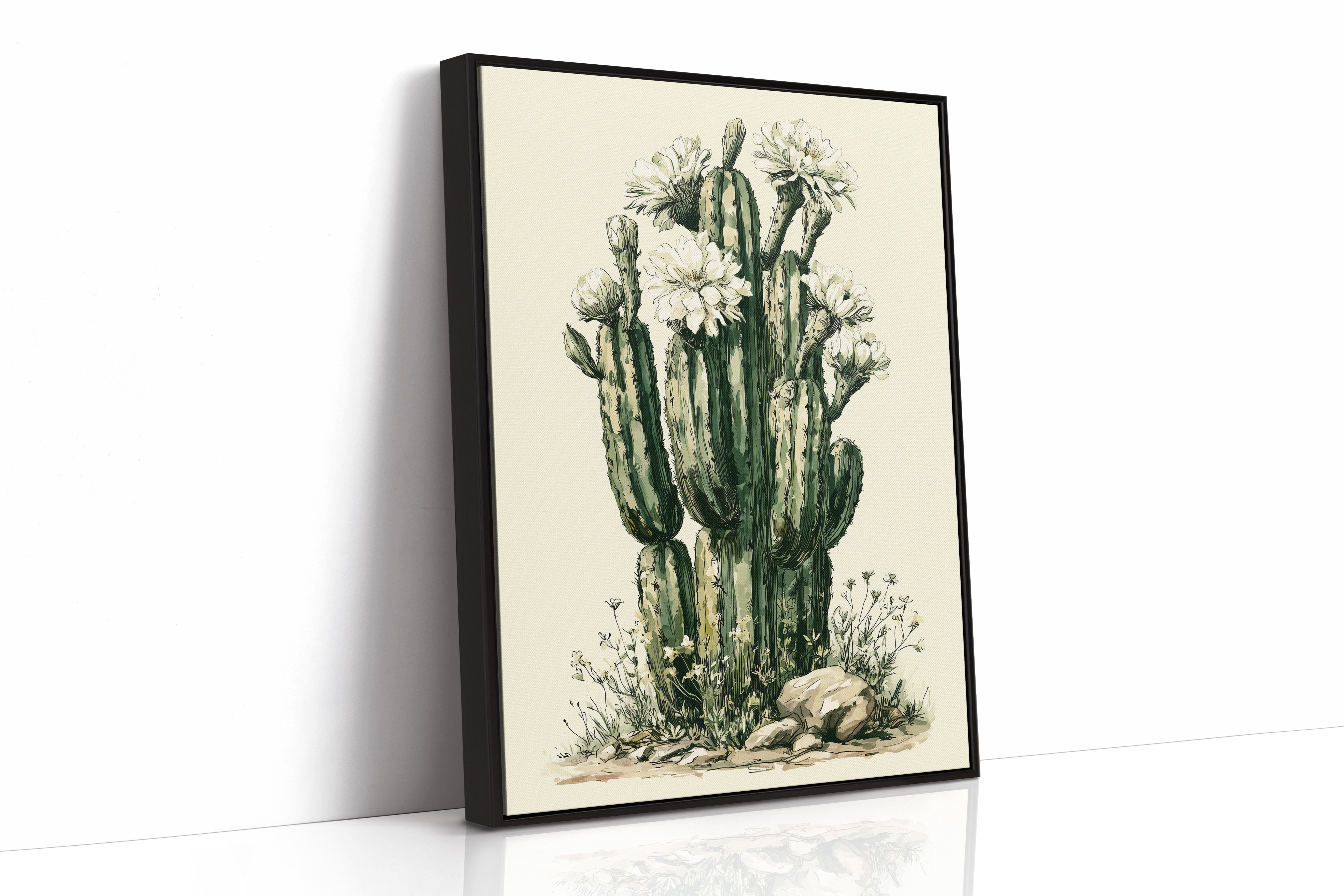 Blooming Saguaro Botanical Study