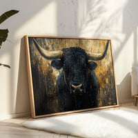 Black Bull Against Golden Storm