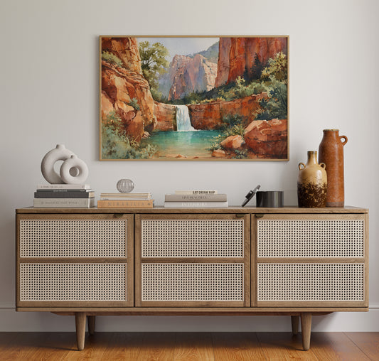 Sacred Waters Between Red Cliffs