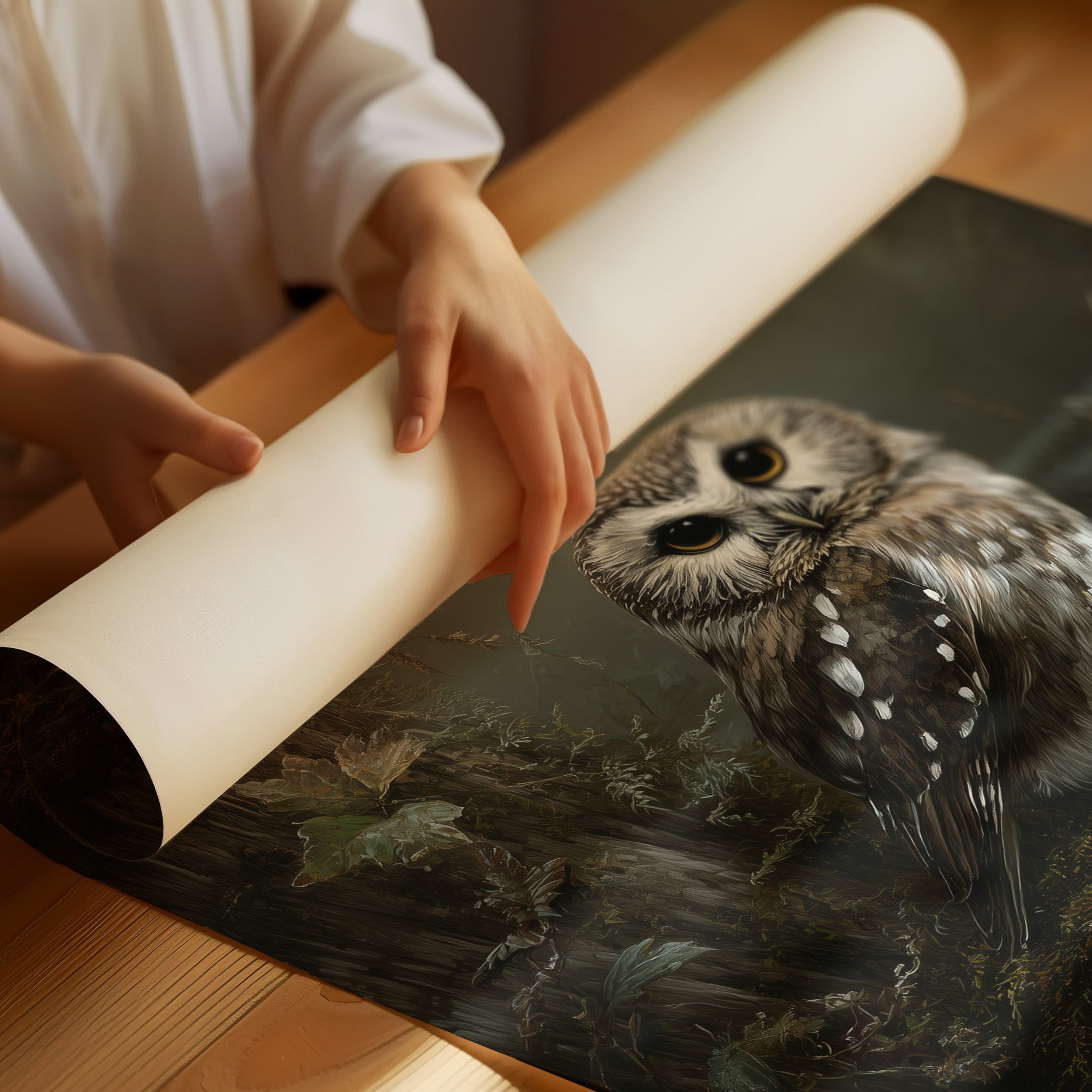 Woodland Sage On Misty Perch