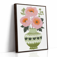 Blush Blooms In Olive Vase