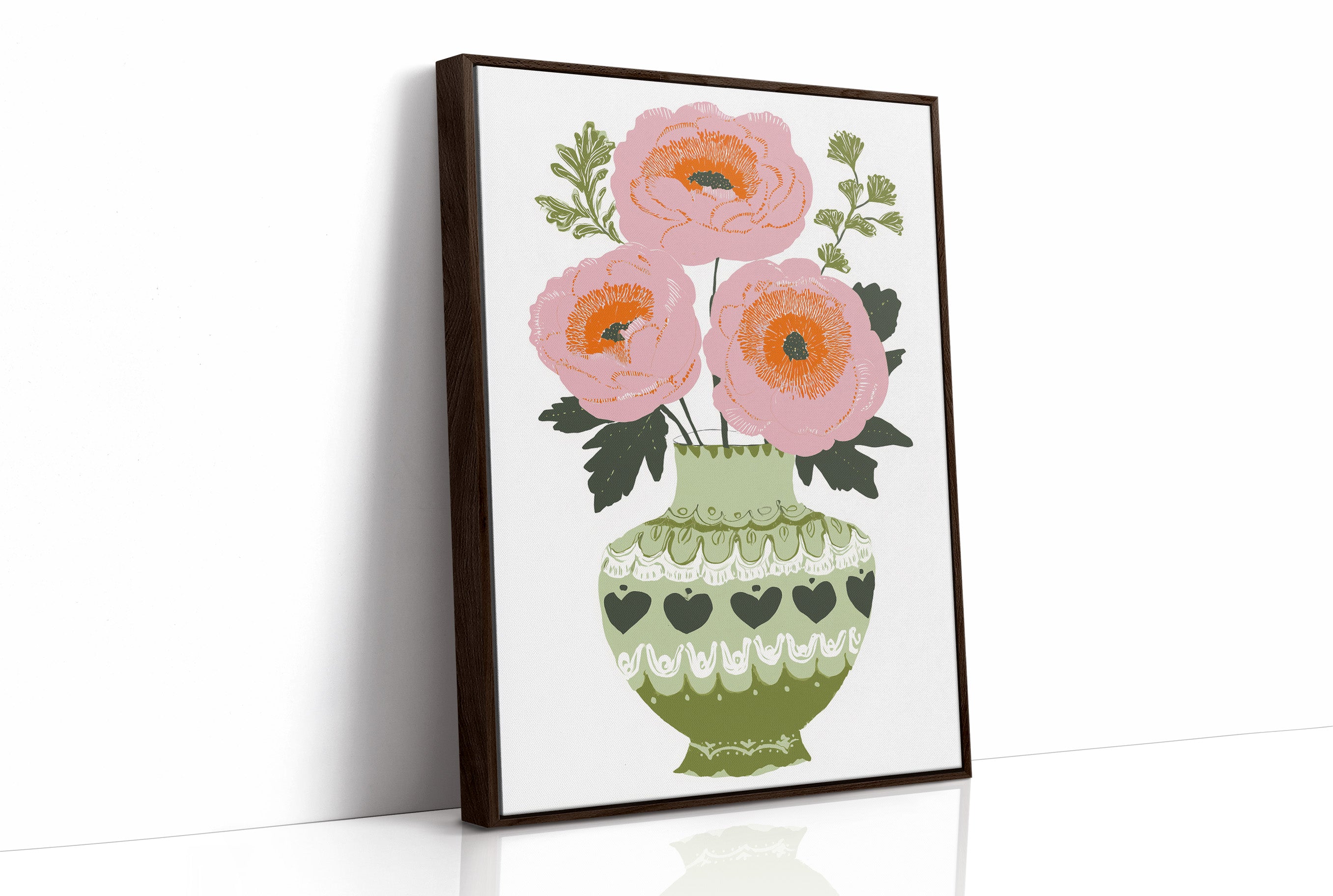 Blush Blooms In Olive Vase