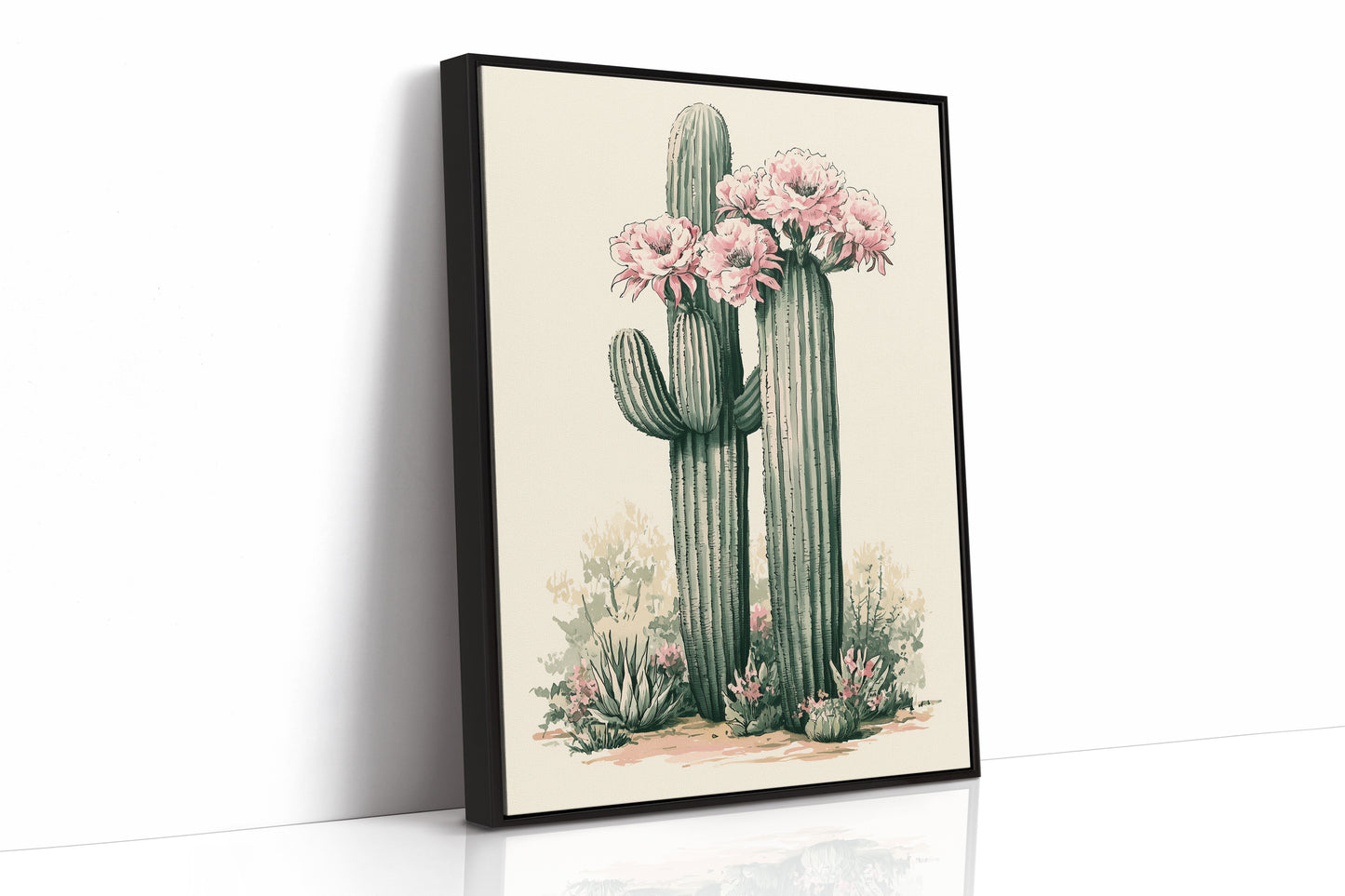 Pink Blossom Saguaro Pair