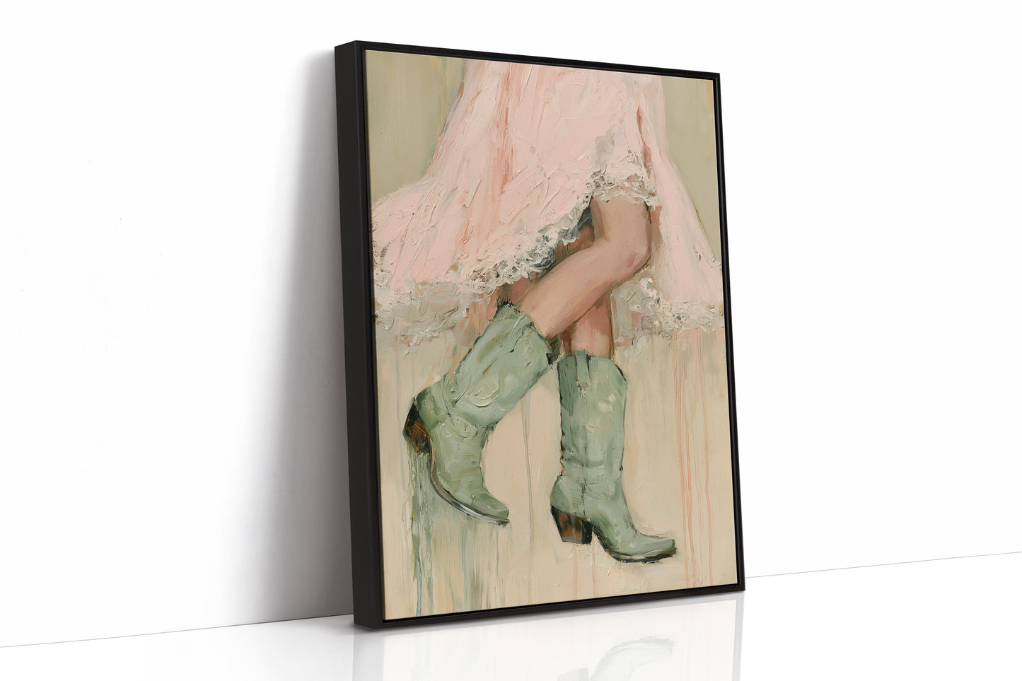 Sage Cowboy Boots Prairie Skirt