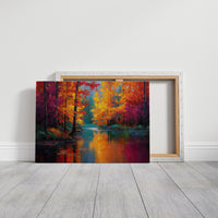 Crimson Symphony Along Tranquil Waters