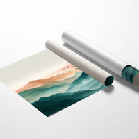 Birds Soar Above Misty Peaks