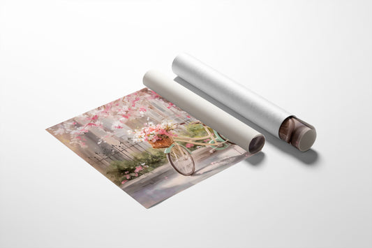 Blossoms Drift Past Vintage Wheels