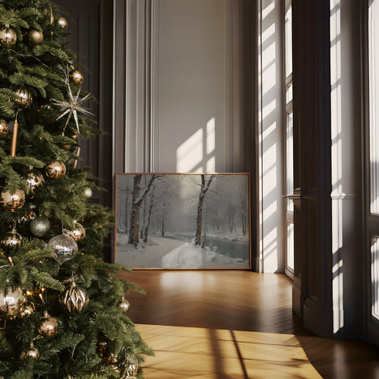 Silent Snow Traces River's Path