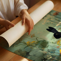 Midnight Hare Among Wildflowers