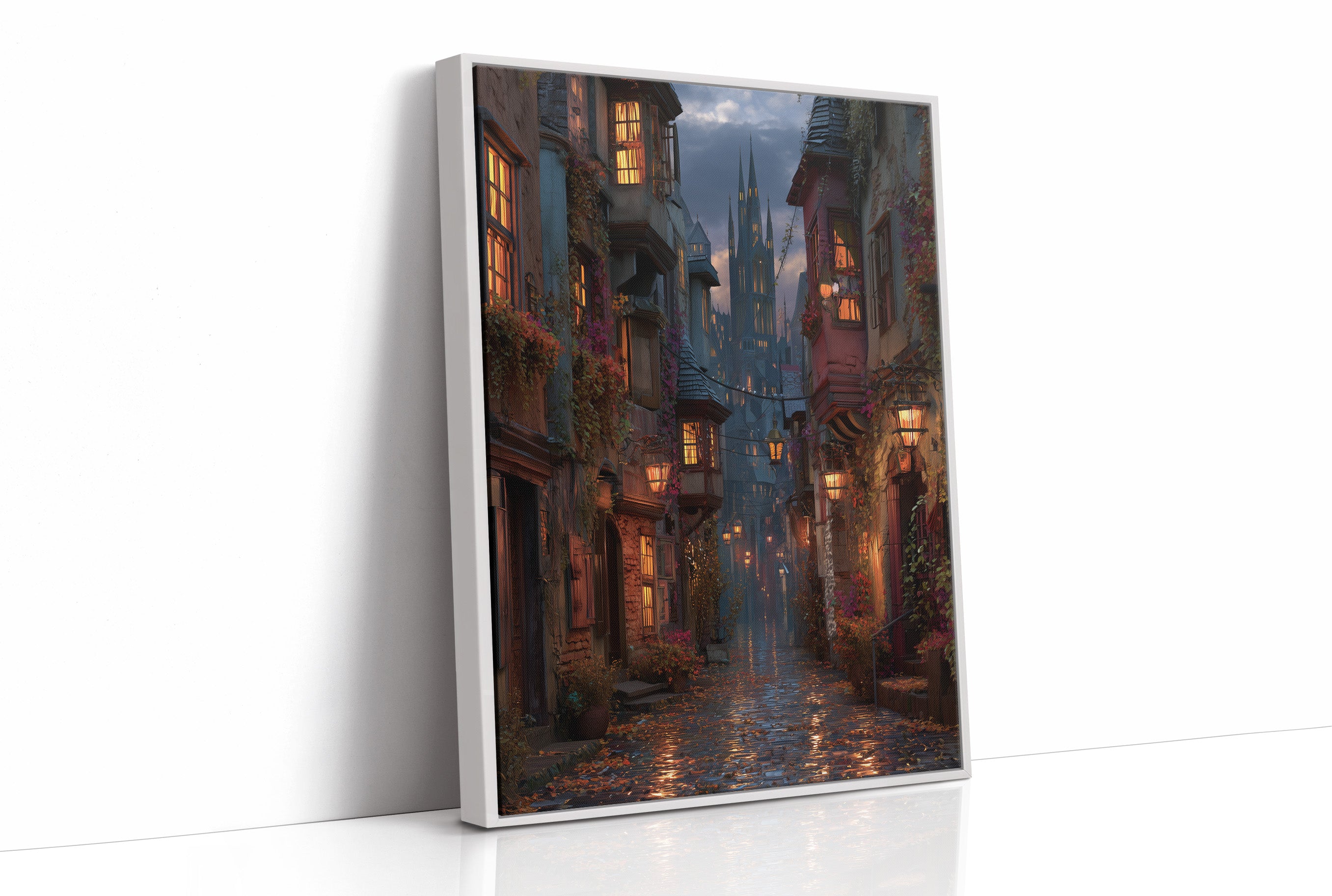 Lanterns Guide The Cobbled Path