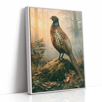 Pheasant at Dawn — Autumn Forest Wildlife Painting