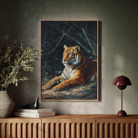 Regal Tiger Against Midnight Marble