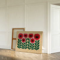 Folk Garden – Scandinavian Poppy Wall Art