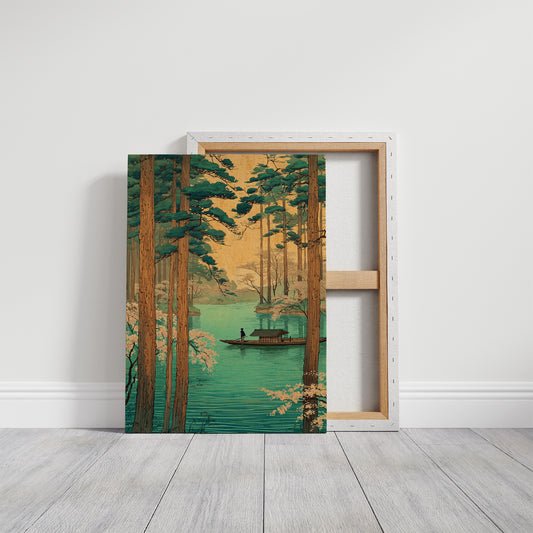 Tranquil Waters Between Sacred Pines