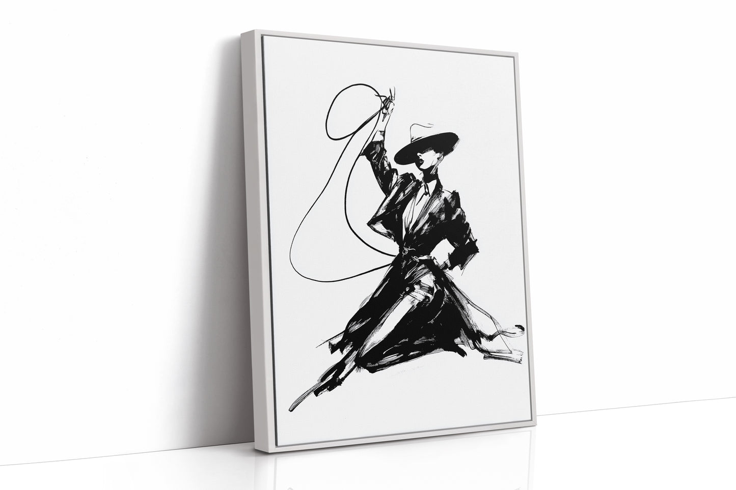 Noir Elegance: Brushstrokes in Motion