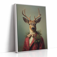 Festive Stag Adjusts His Bow