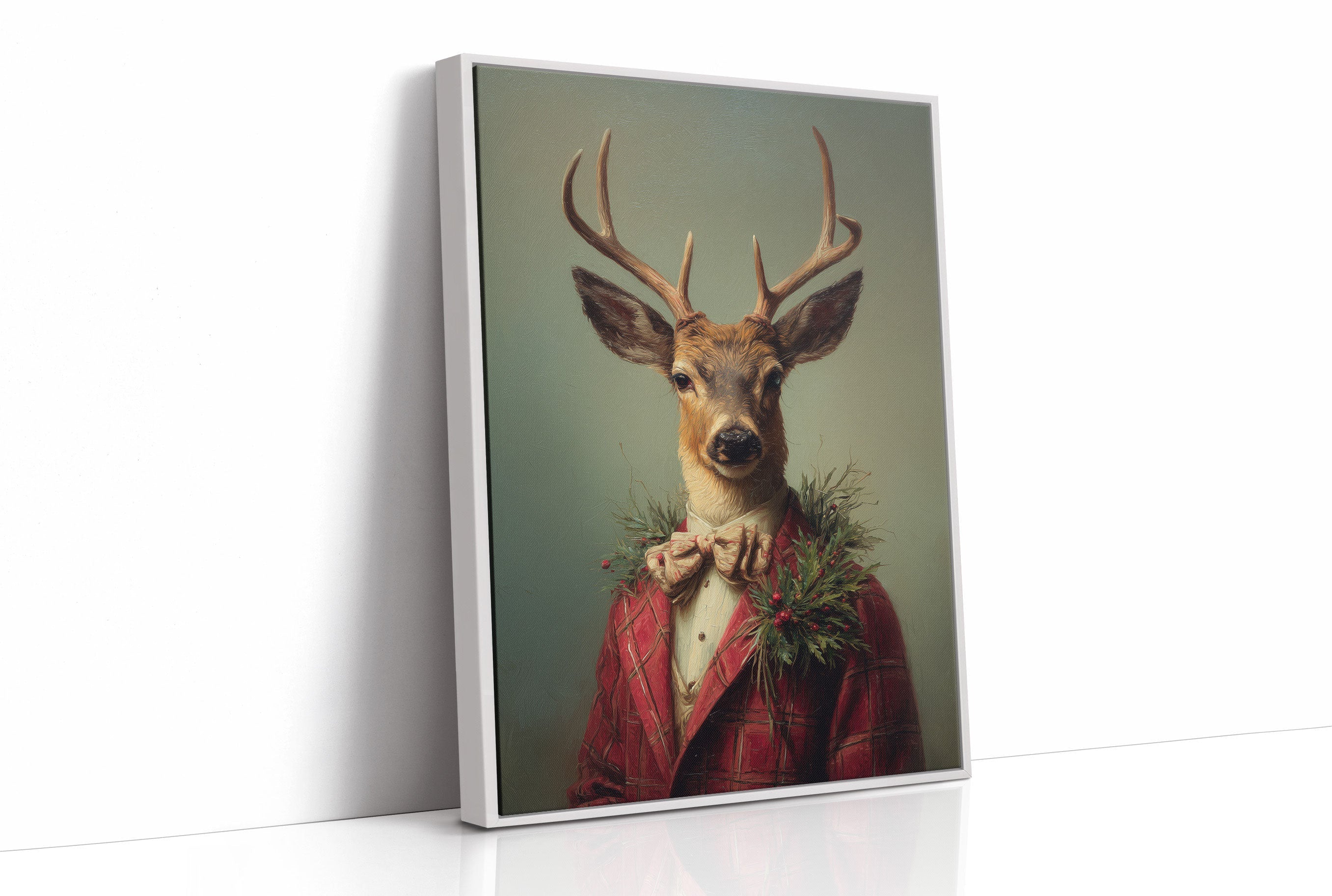 Festive Stag Adjusts His Bow