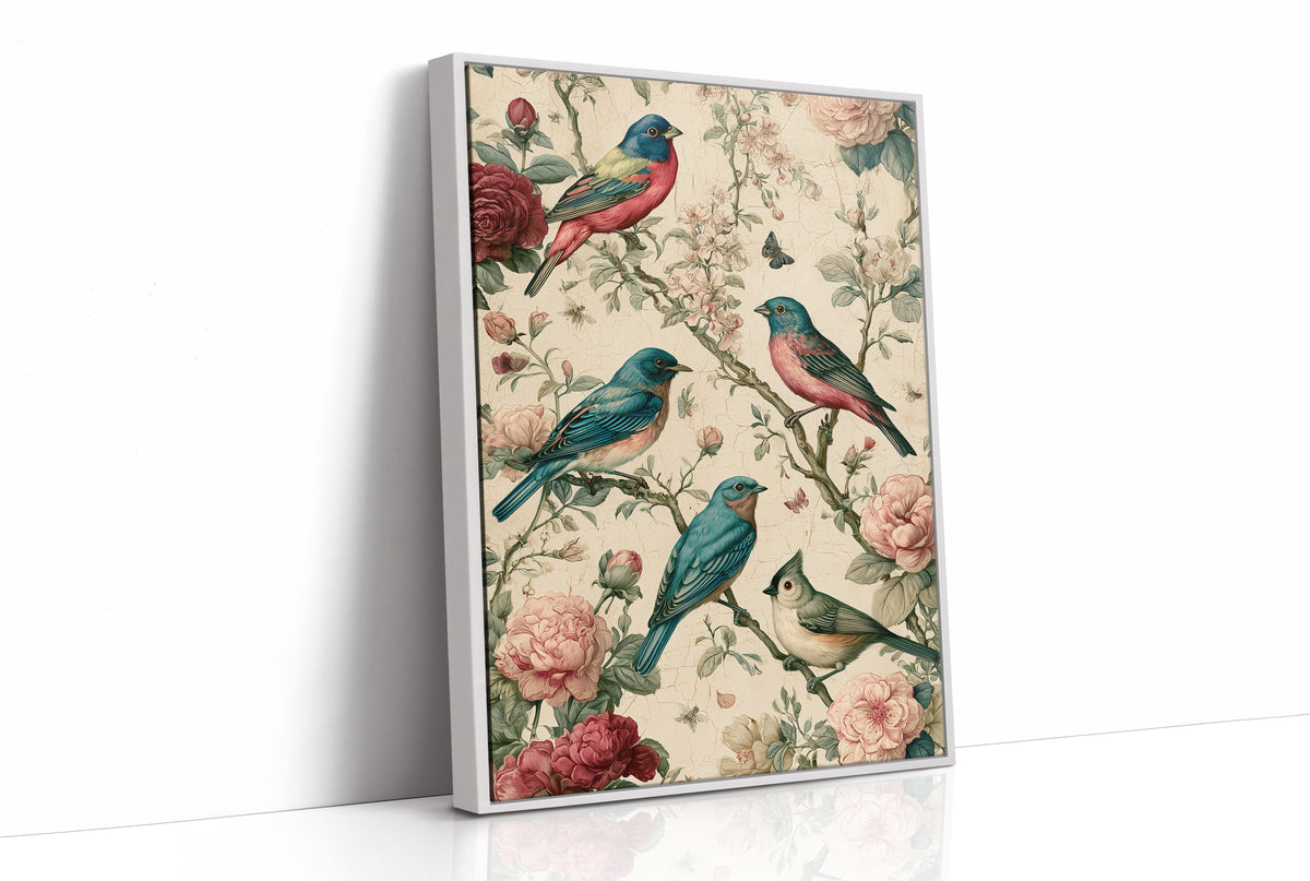 Songbirds and Roses — Vintage Chinoiserie Bird Print