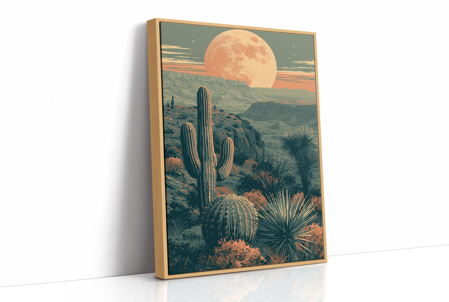 Coral Moon Over the Canyon