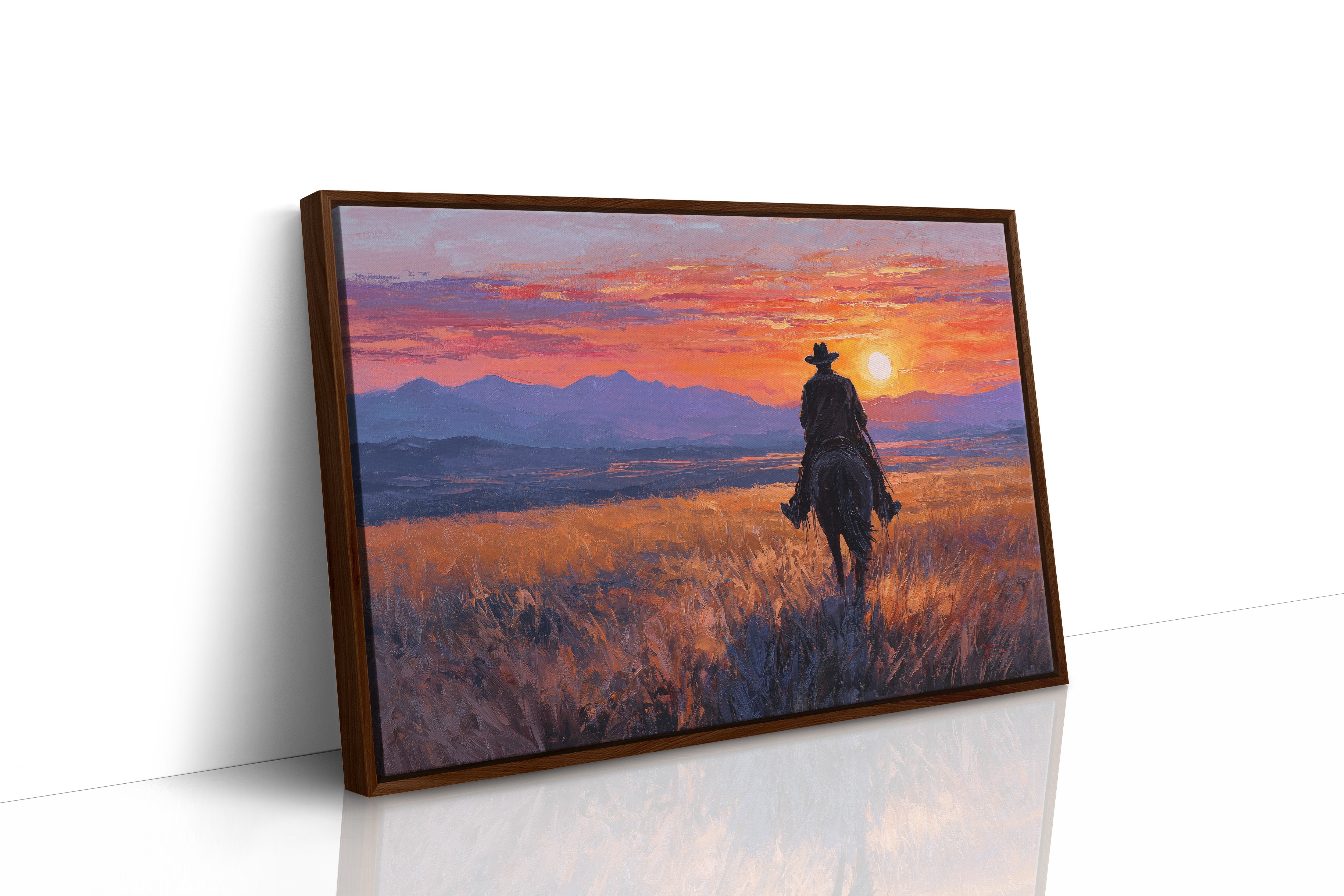 Lone Rider Meets Crimson Sky