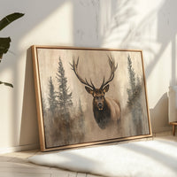 Noble Elk Among Winter Pines