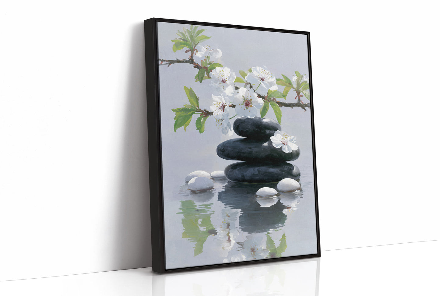 Cherry Blossoms Dance Above Still Waters