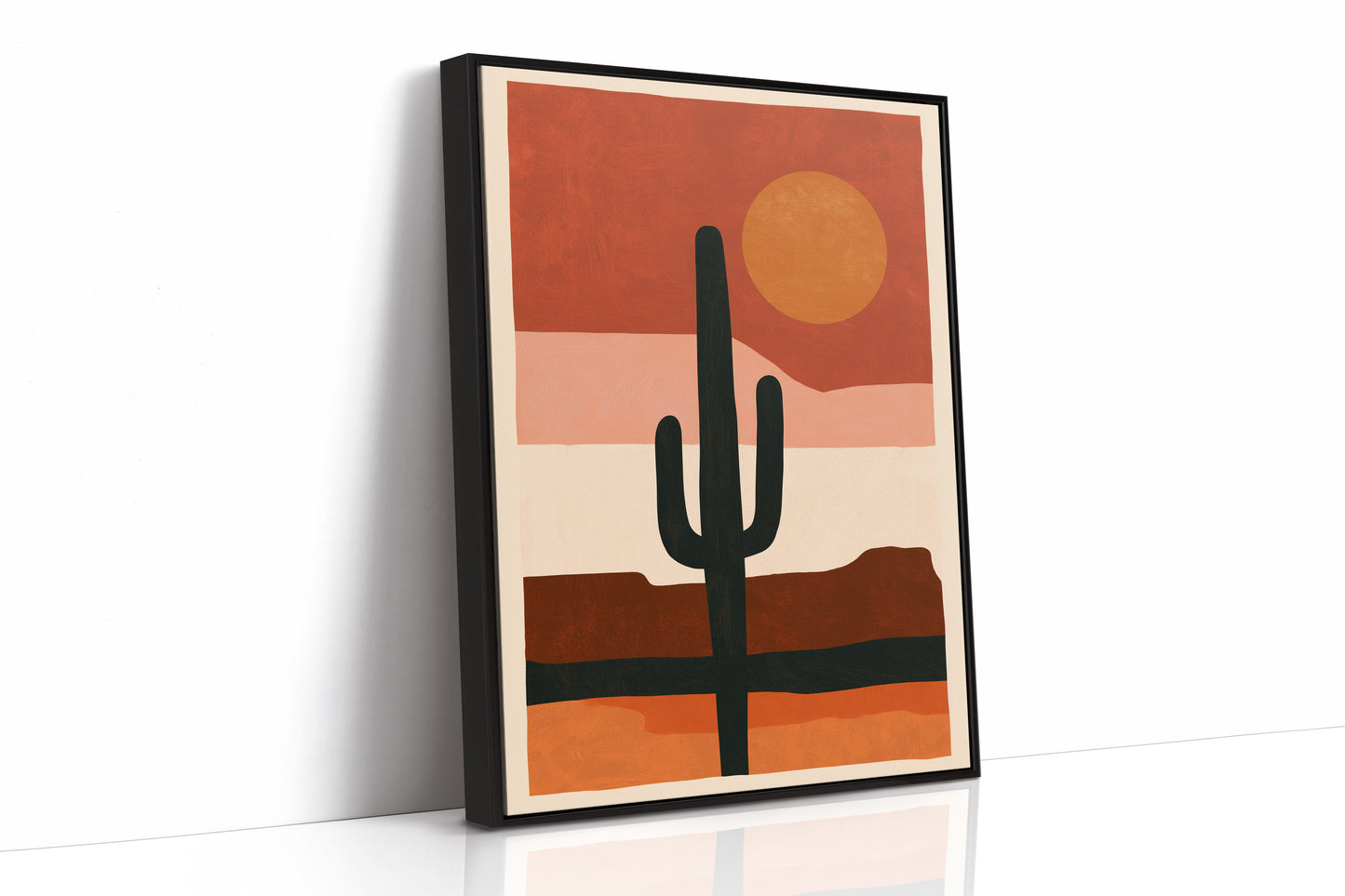 Minimalist Saguaro Sunset Silhouette