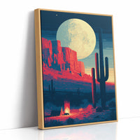 Campfire Under a Desert Moon