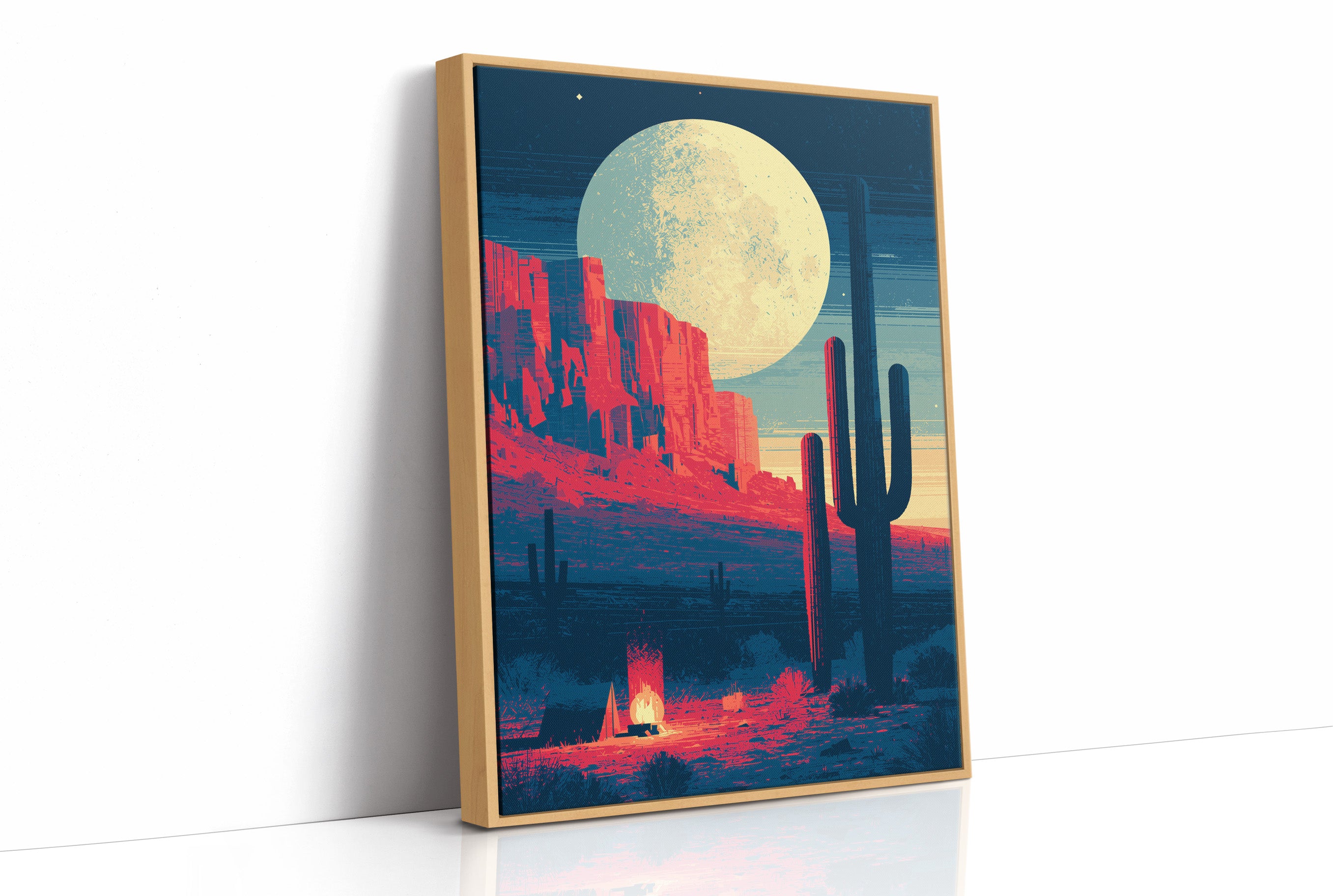 Campfire Under a Desert Moon