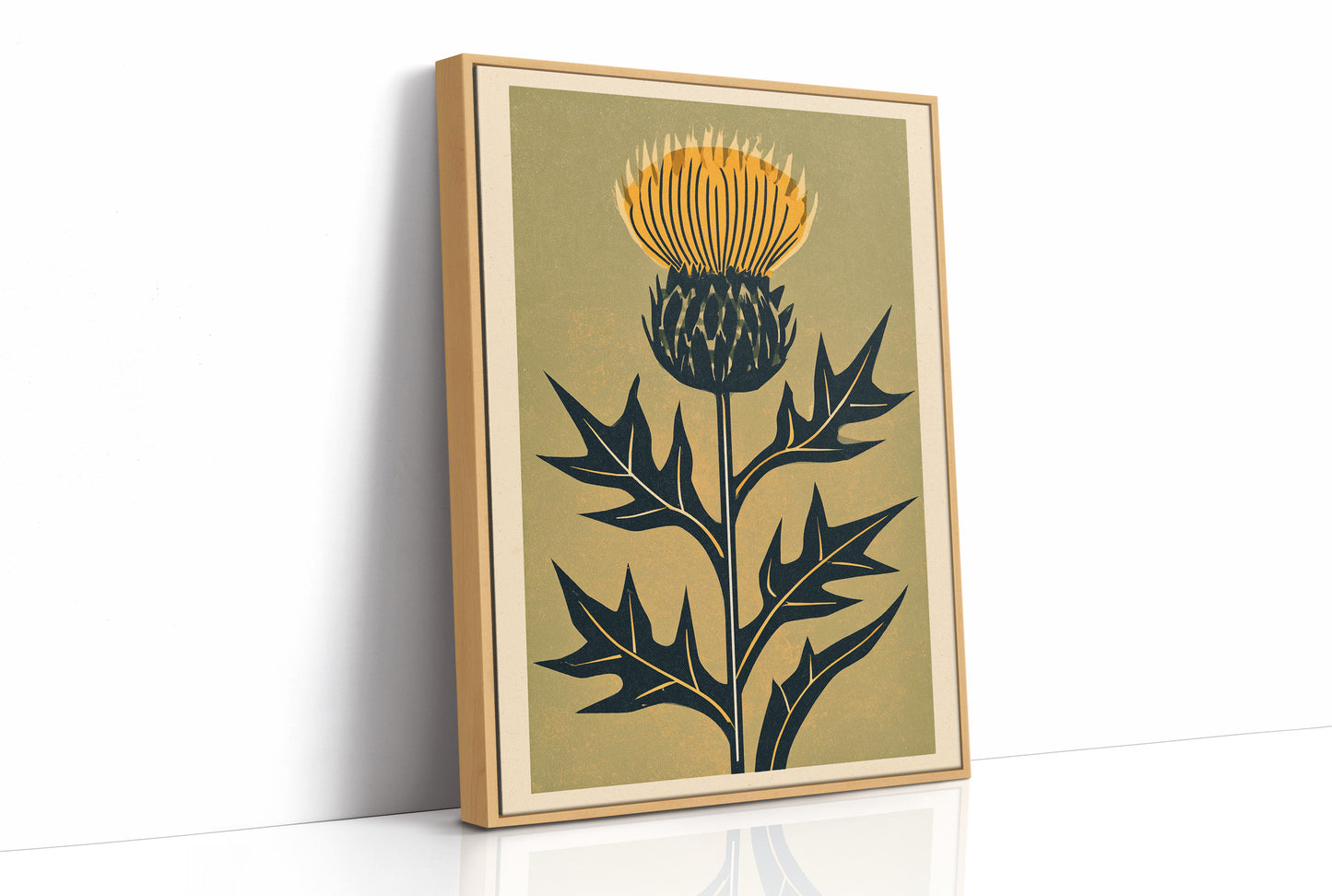 Thistle Woodblock Silhouette