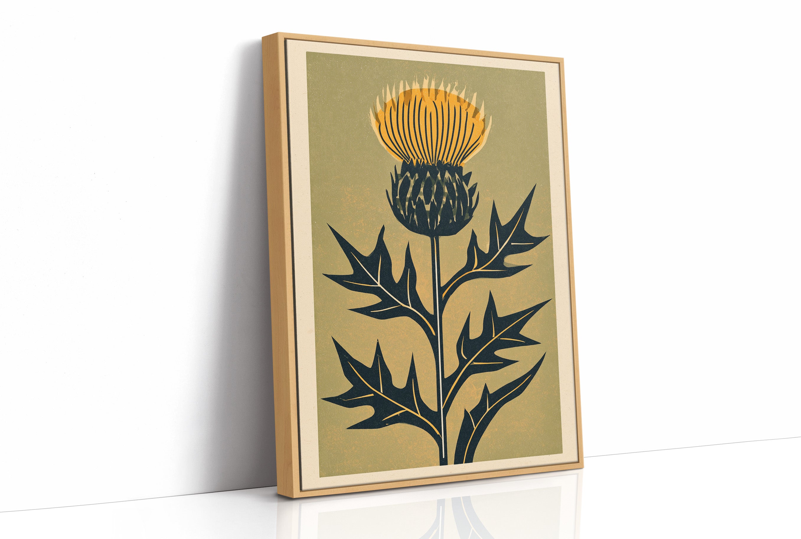 Thistle Woodblock Silhouette